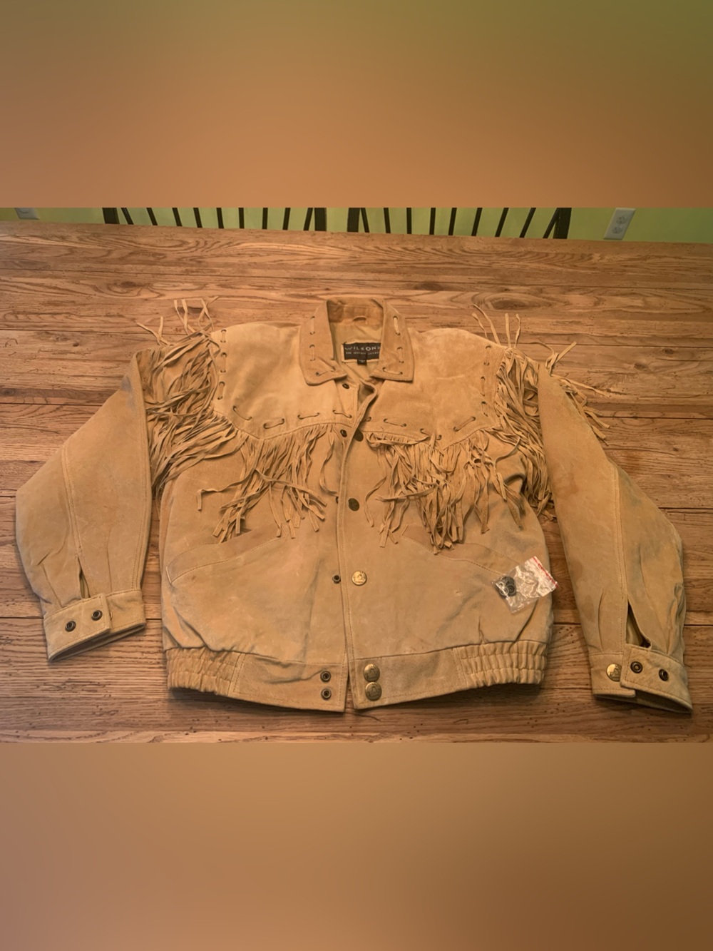 Women’s Vintage Wilson’s Leather Tan Suede Fringe Jacket
